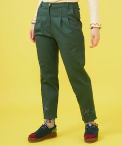 Jocomomola / ホコモモラ ショート・ハーフ・半端丈パンツ | カラーツイル 刺繍入りテーパードパンツ