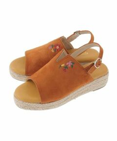 Jocomomola / ホコモモラ サンダル | フラワー刺繍ジュートサンダル