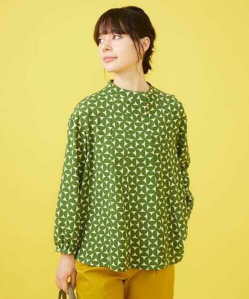 Jocomomola / ホコモモラ シャツ・ブラウス | Hojas giratoria プリントスタンドカラーブラウス | 詳細9