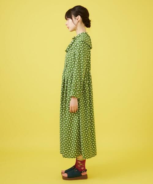 Jocomomola / ホコモモラ ロング・マキシ丈ワンピース | 【2WAY】Hojas giratoria 襟付きプリントワンピース | 詳細1