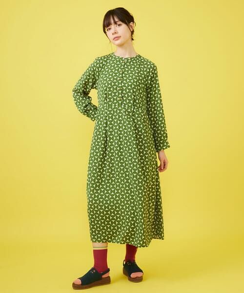Jocomomola / ホコモモラ ロング・マキシ丈ワンピース | 【2WAY】Hojas giratoria 襟付きプリントワンピース | 詳細15