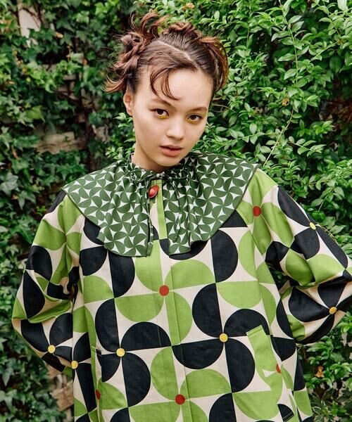 Jocomomola / ホコモモラ ロング・マキシ丈ワンピース | 【2WAY】Hojas giratoria 襟付きプリントワンピース | 詳細19