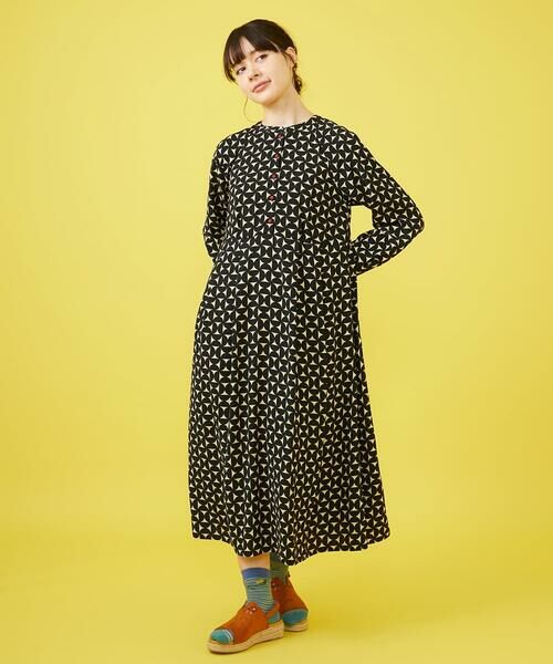 Jocomomola / ホコモモラ ロング・マキシ丈ワンピース | 【2WAY】Hojas giratoria 襟付きプリントワンピース | 詳細26