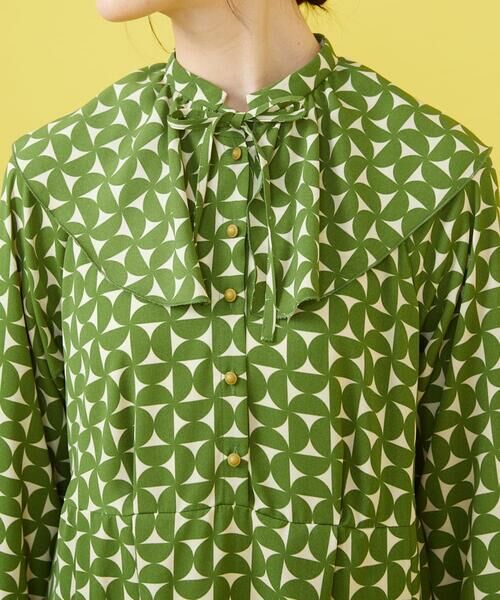 Jocomomola / ホコモモラ ロング・マキシ丈ワンピース | 【2WAY】Hojas giratoria 襟付きプリントワンピース | 詳細3