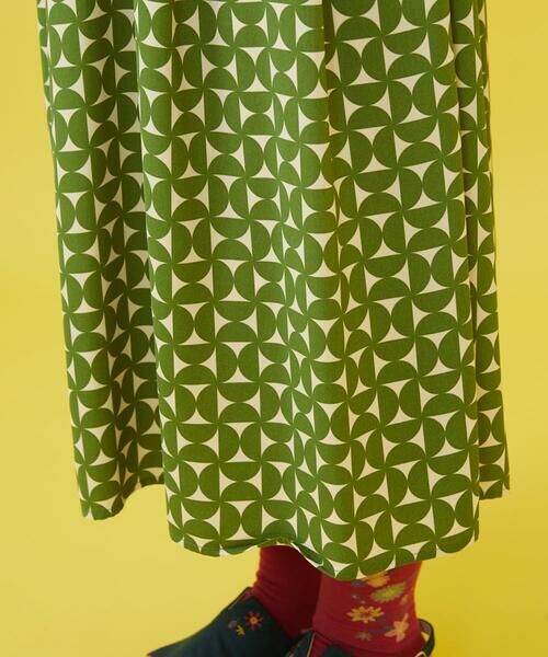 Jocomomola / ホコモモラ ロング・マキシ丈ワンピース | 【2WAY】Hojas giratoria 襟付きプリントワンピース | 詳細7