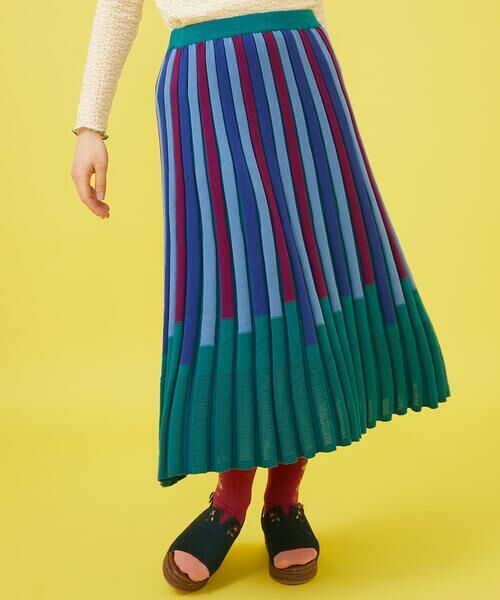 Jocomomola / ホコモモラ ロング・マキシ丈スカート | クラフトニット ストライプニットスカート | 詳細11