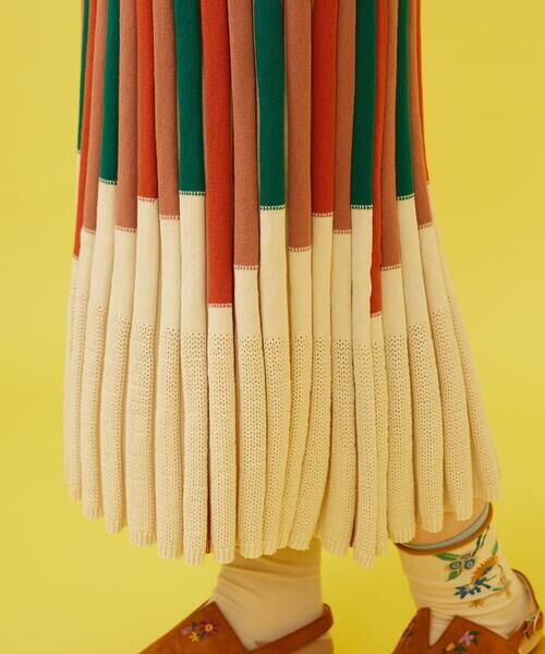 Jocomomola / ホコモモラ ロング・マキシ丈スカート | クラフトニット ストライプニットスカート | 詳細5