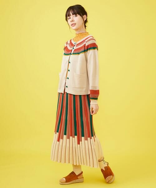 Jocomomola / ホコモモラ ロング・マキシ丈スカート | クラフトニット ストライプニットスカート | 詳細8