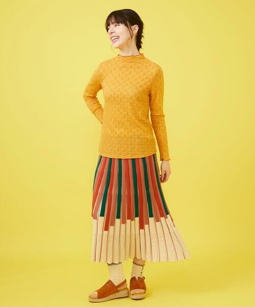 Jocomomola / ホコモモラ ロング・マキシ丈スカート | クラフトニット ストライプニットスカート | 詳細9