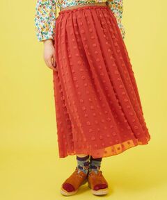 Jocomomola / ホコモモラ ロング・マキシ丈スカート | ビックドットドビーギャザースカート