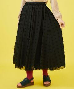 Jocomomola / ホコモモラ ロング・マキシ丈スカート | ビックドットドビーギャザースカート
