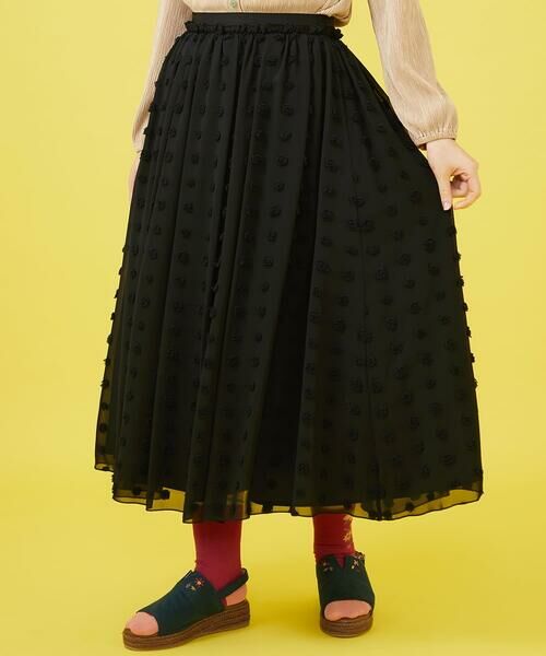 Jocomomola / ホコモモラ ロング・マキシ丈スカート | ビックドットドビーギャザースカート | 詳細21