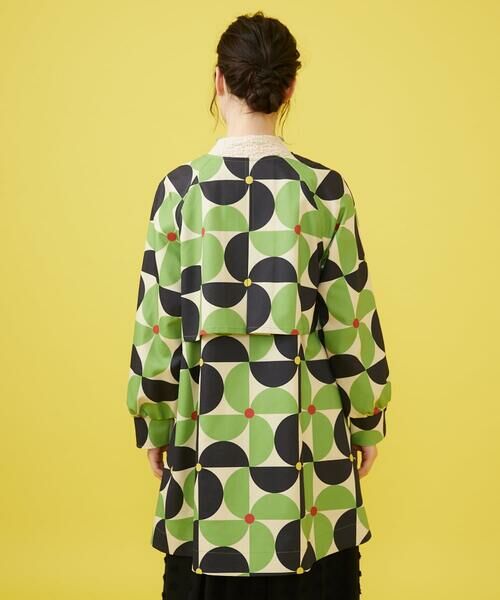 Jocomomola / ホコモモラ その他アウター | Verde manzana プリントノーカラーコート | 詳細8