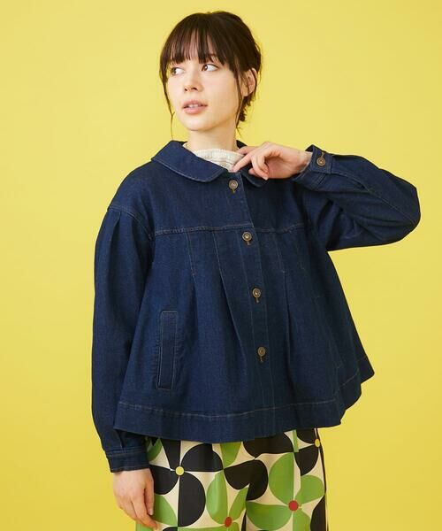 Jocomomola / ホコモモラ Gジャン・デニムジャケット | タック入りAラインデニムジャケット | 詳細13