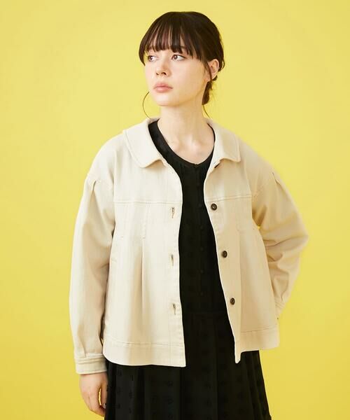 Jocomomola / ホコモモラ セットアップ | タック入りAラインカツラギジャケット | 詳細1