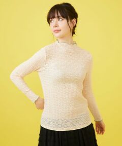 Jocomomola / ホコモモラ カットソー | Peguena flor フラワーレースハイネックカットソー