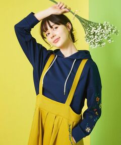 Jocomomola / ホコモモラ パーカー | Amapola シルエットフライスフラワー刺繍パーカー