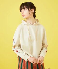 Jocomomola / ホコモモラ パーカー | Amapola シルエットフライスフラワー刺繍パーカー