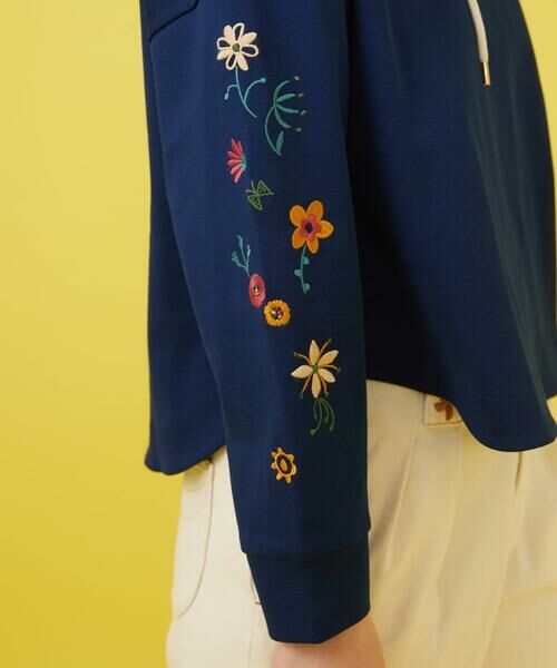 Jocomomola / ホコモモラ パーカー | Amapola シルエットフライスフラワー刺繍パーカー | 詳細7