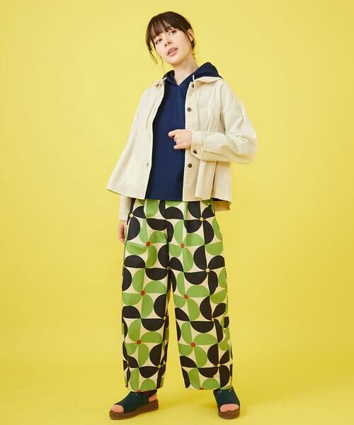 Jocomomola / ホコモモラ その他パンツ | Verde manzana プリントカーブシルエットパンツ | 詳細13
