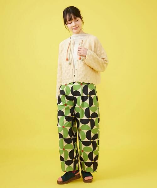 Jocomomola / ホコモモラ その他パンツ | Verde manzana プリントカーブシルエットパンツ | 詳細14