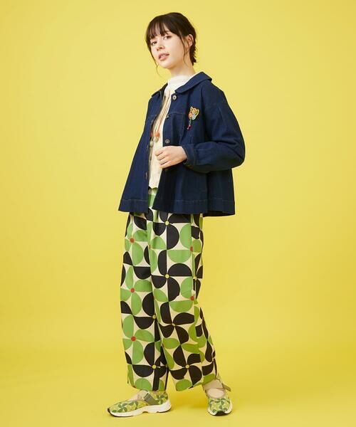 Jocomomola / ホコモモラ その他パンツ | Verde manzana プリントカーブシルエットパンツ | 詳細16