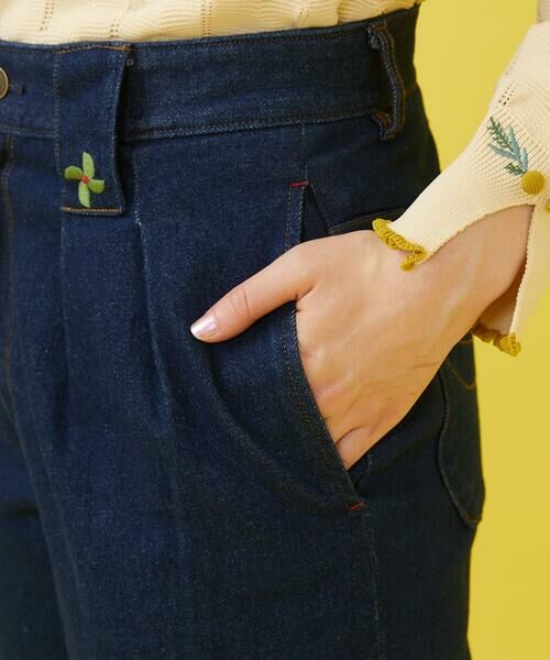 Jocomomola / ホコモモラ チノ・ワークパンツ | 刺繍入りデニムストレートパンツ | 詳細6