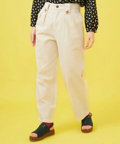 Jocomomola / ホコモモラ チノ・ワークパンツ | 刺繍入りカツラギストレートパンツ