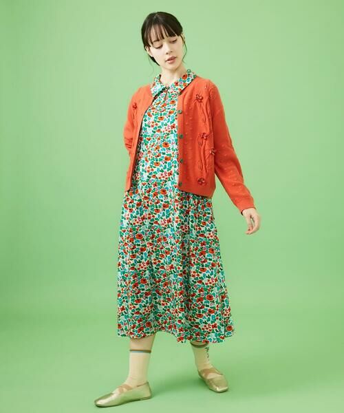 Jocomomola / ホコモモラ ロング・マキシ丈ワンピース | Rojo amapola フラワープリントワンピース | 詳細10