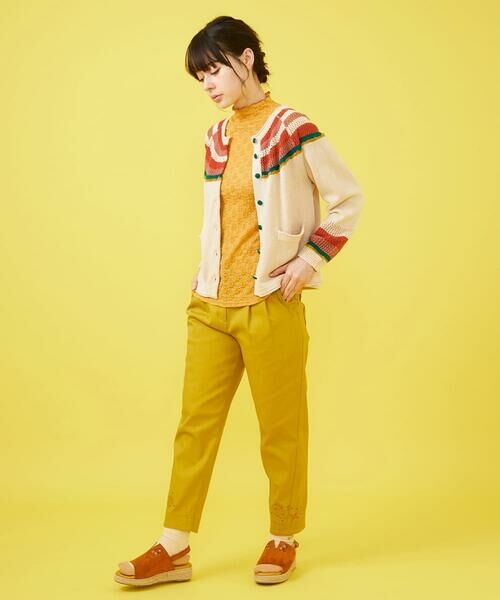 Jocomomola / ホコモモラ カーディガン・ボレロ | クラフトニット ボーダーメッシュ編みカーディガン | 詳細15