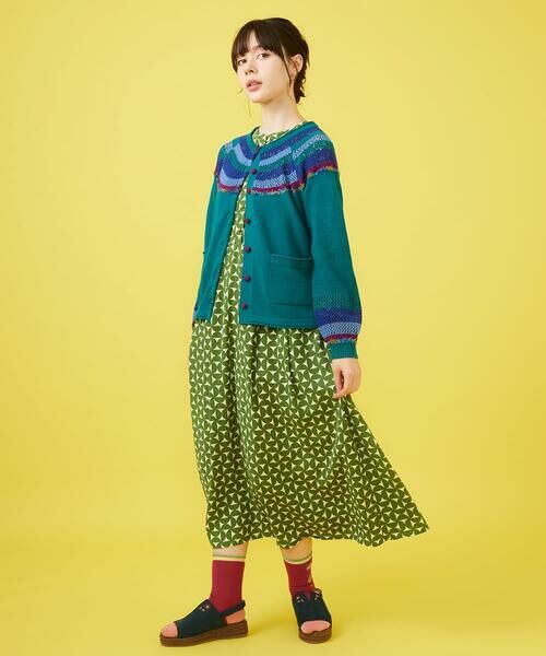 Jocomomola / ホコモモラ カーディガン・ボレロ | クラフトニット ボーダーメッシュ編みカーディガン | 詳細9