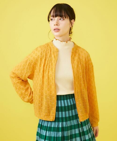 Jocomomola / ホコモモラ その他アウター | Peguena flor フラワーレースブルゾン | 詳細14