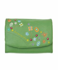 Jocomomola / ホコモモラ その他小物 | フラワー刺繍二つ折り財布