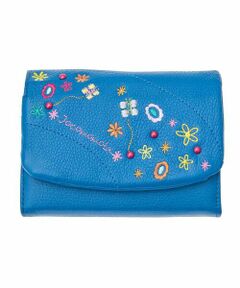 Jocomomola / ホコモモラ その他小物 | フラワー刺繍二つ折り財布