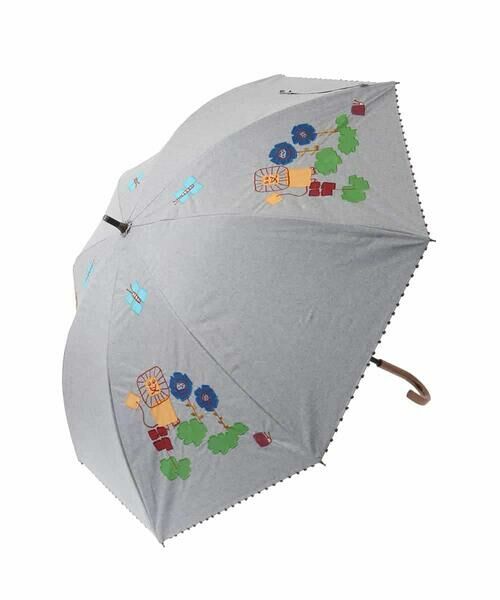 Jocomomola / ホコモモラ 傘 | 【日傘・UVカット】アニマルモチーフアップリケ刺繍傘 | 詳細1
