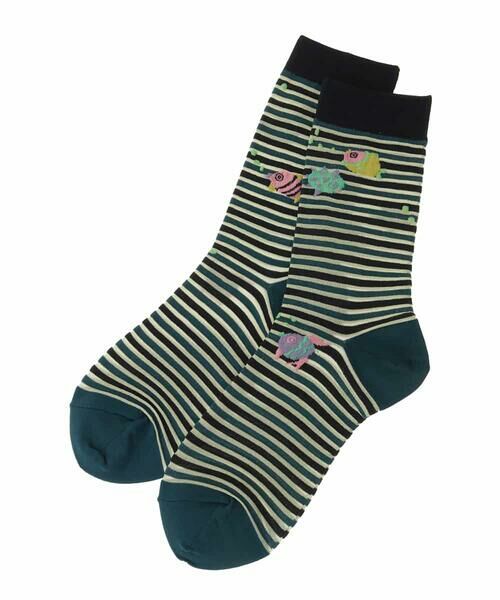 Jocomomola / ホコモモラ その他小物 | 魚モチーフボーダーソックス | 詳細1
