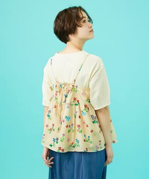 Jocomomola / ホコモモラ タンクトップ | Verde pera プリントバックリボンキャミソール | 詳細1