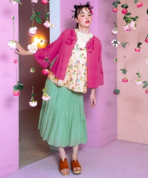 Jocomomola / ホコモモラ タンクトップ | Verde pera プリントバックリボンキャミソール | 詳細15