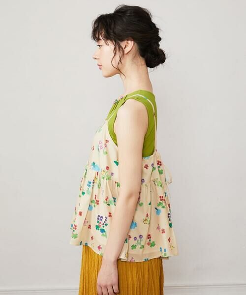 Jocomomola / ホコモモラ タンクトップ | Verde pera プリントバックリボンキャミソール | 詳細3