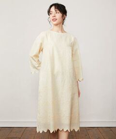 Jocomomola / ホコモモラ ロング・マキシ丈ワンピース | スカラップフラワー総刺繍ワンピース