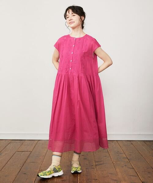 Jocomomola / ホコモモラ ロング・マキシ丈ワンピース | フラワーメッシュアップリケワンピース | 詳細1