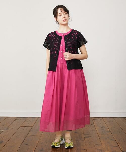 Jocomomola / ホコモモラ ロング・マキシ丈ワンピース | フラワーメッシュアップリケワンピース | 詳細10