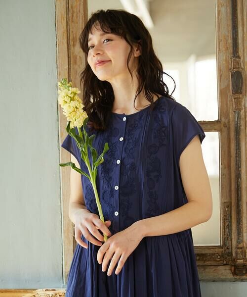 Jocomomola / ホコモモラ ロング・マキシ丈ワンピース | フラワーメッシュアップリケワンピース | 詳細13