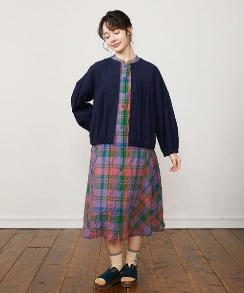 Jocomomola / ホコモモラ ロング・マキシ丈ワンピース | Vistoso シアーチェックシャツワンピース | 詳細11