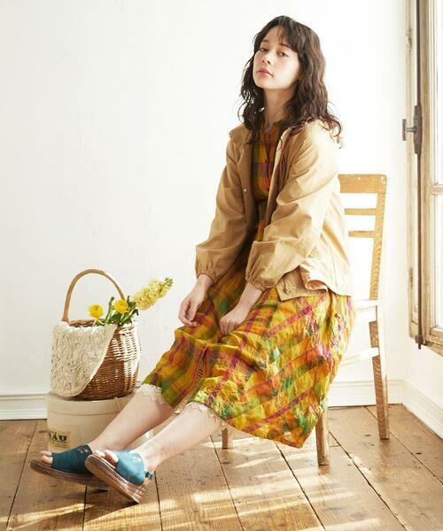 Jocomomola / ホコモモラ ロング・マキシ丈ワンピース | Vistoso シアーチェックシャツワンピース | 詳細15