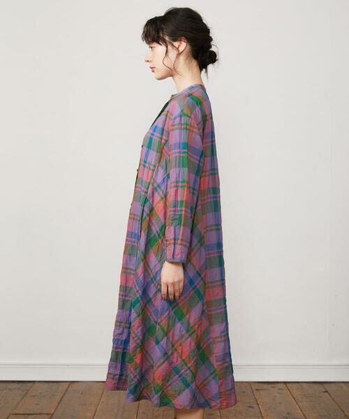 Jocomomola / ホコモモラ ロング・マキシ丈ワンピース | Vistoso シアーチェックシャツワンピース | 詳細2