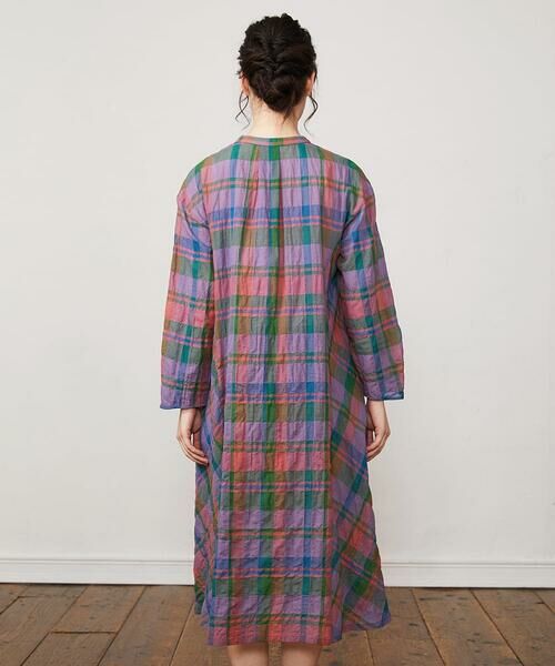 Jocomomola / ホコモモラ ロング・マキシ丈ワンピース | Vistoso シアーチェックシャツワンピース | 詳細3