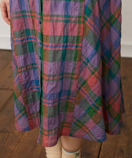 Jocomomola / ホコモモラ ロング・マキシ丈ワンピース | Vistoso シアーチェックシャツワンピース | 詳細8