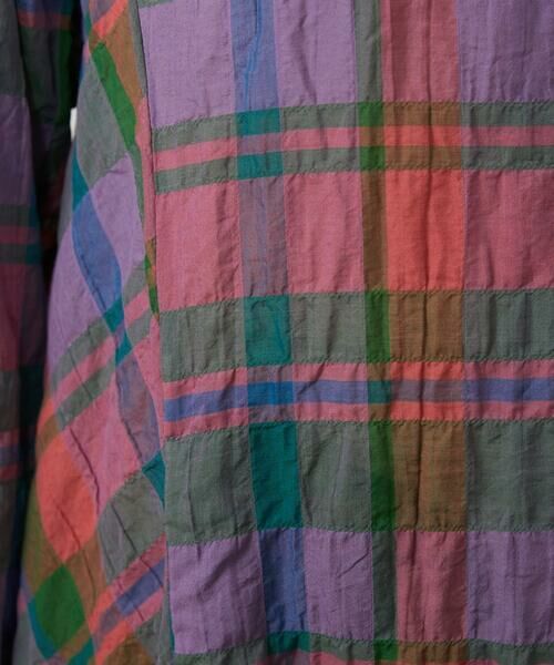 Jocomomola / ホコモモラ ロング・マキシ丈ワンピース | Vistoso シアーチェックシャツワンピース | 詳細9