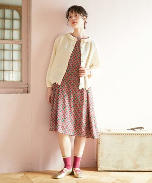 Jocomomola / ホコモモラ ロング・マキシ丈ワンピース | Rojo carmin プリントノースリーブワンピース | 詳細12